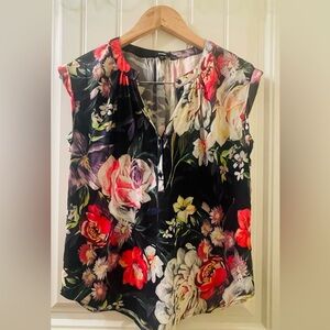 Express Floral Cap Sleeve Blouse Top